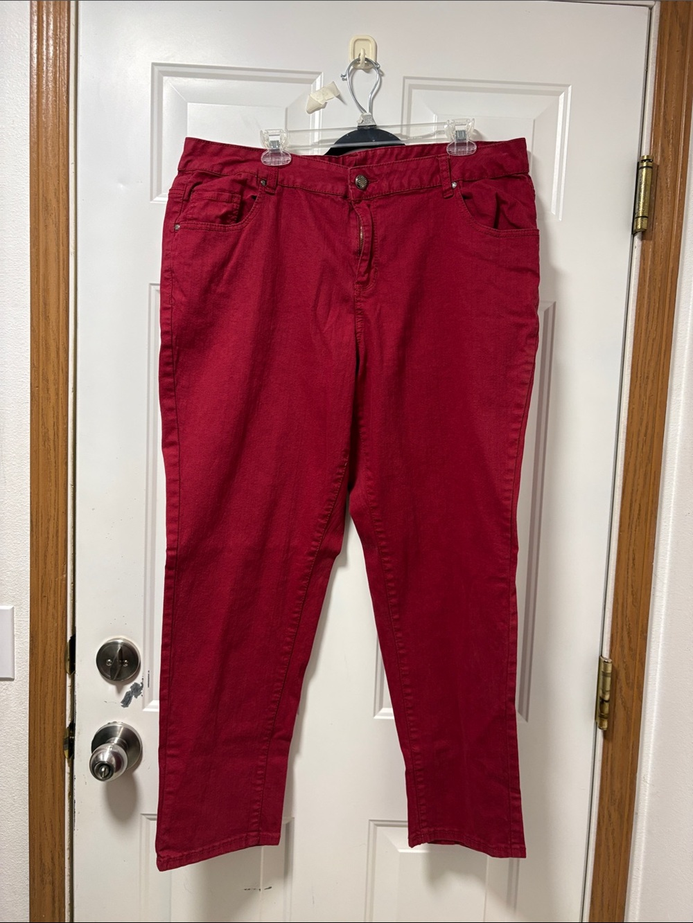 Lane Bryant Red Straight Leg Stretch Jeans